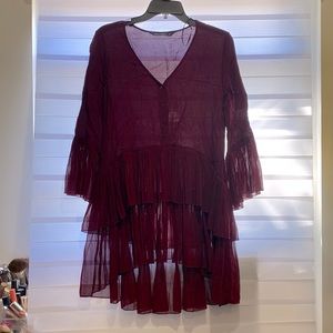 Zara burgundy dress